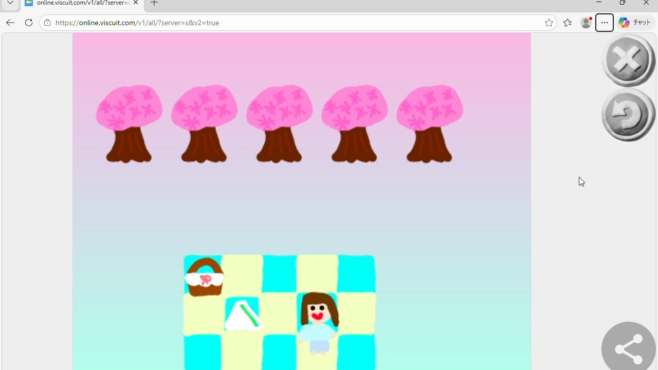 桜の下でピクニック（生徒さんの作品）